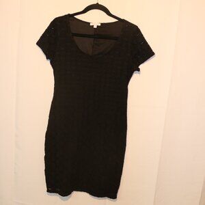 Women's Black Crochet Pattern Dress